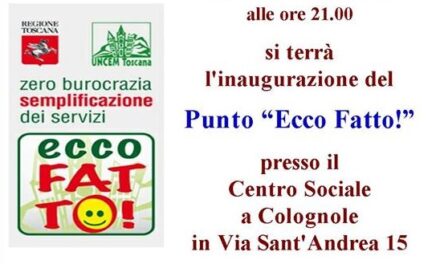 “ECCO FATTO!”, L’INAUGURAZIONE MARTEDÌ 3 NOVEMBRE ALLE 21