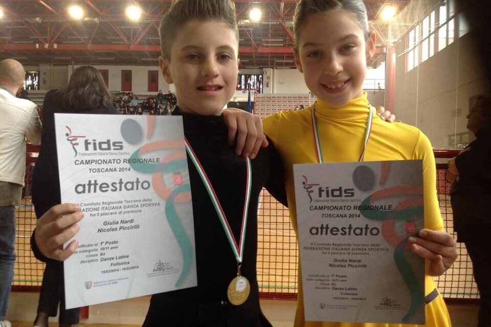 COLLESALVETTI: NICOLAS PICCIRILLI E GIULIA NARDI I VINCITORI DEL CAMPIONATO REGIONALE DI DANZA