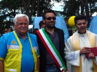 Il governatore Landi, il sindaco Bacci e Don Massimo