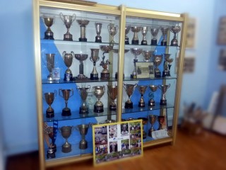 I trofei dell'U.S. Vicarello 1919 nella Sala delle Colonne