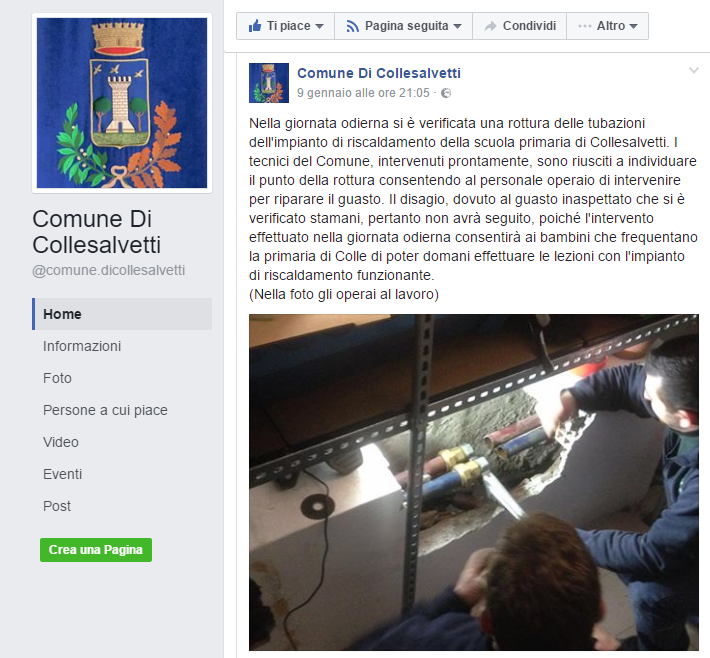 RISCALDAMENTO NELLE SCUOLE, L’ACCESO DIBATTITO SULLA PAGINA FACEBOOK DEL COMUNE