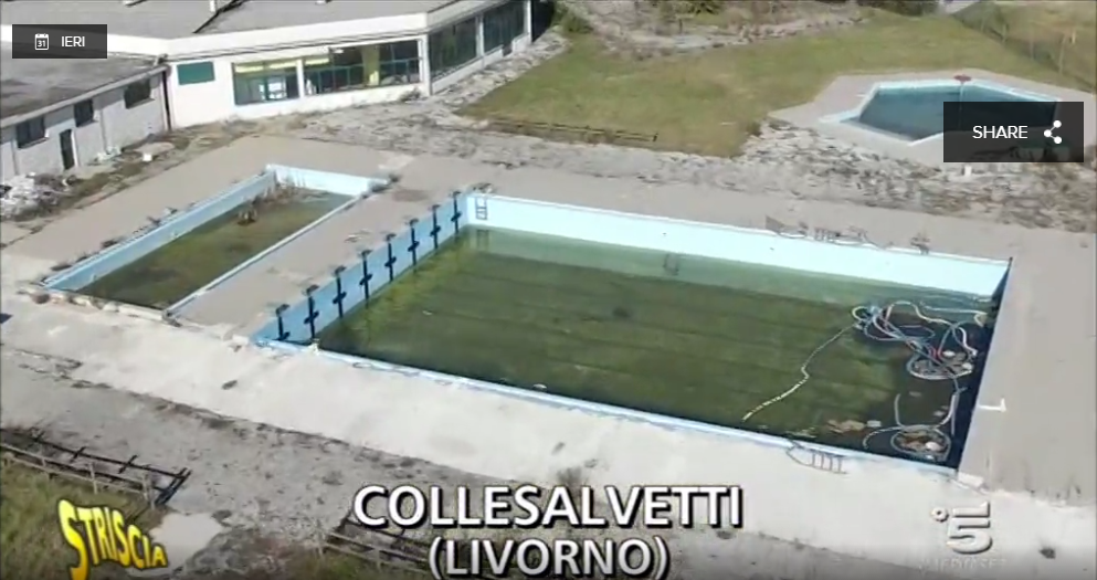 PISCINE DI COLLESALVETTI, IL REPORTAGE DI “STRISCIA LA NOTIZIA”. IL SINDACO: «ENTRO IL 2019 STRUTTURA A DISPOSIZIONE DEI CITTADINI»