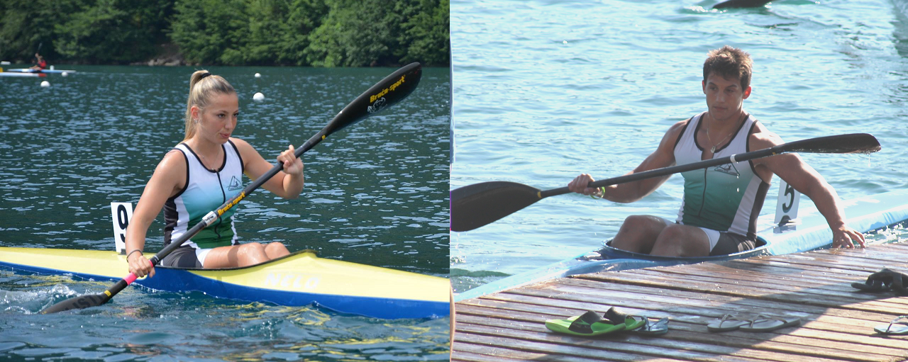 GIULIA SENESI E FRANCESCO SPURIO IN PARTENZA PER IL RADUNO PRE-EUROPEO DI CANOA DI CASTEL GANDOLFO