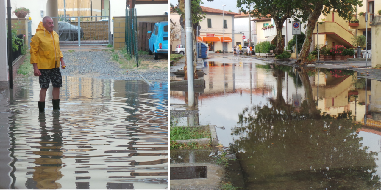 MALTEMPO: PIOGGIA INTENSA E VENTO FORTE. A GUASTICCE I SOLITI DISAGI DA ALLAGAMENTO