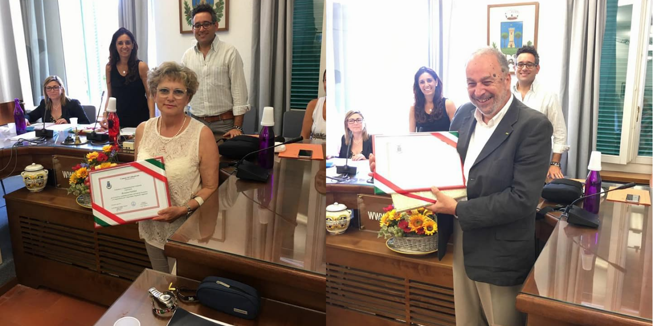 RICONOSCIMENTI PUBBLICI A 2 DIPENDENTI COMUNALI: ROSANNA FALCHINI E MAURO GENTILI