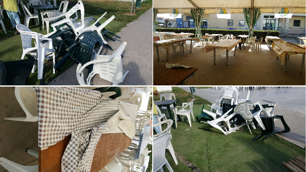 ANCORA VANDALISMO ALL’AREA FESTE DI VICARELLO: SEDIE ROTTE E LANCIATE SUI TETTI, TOVAGLIE STRAPPATE…