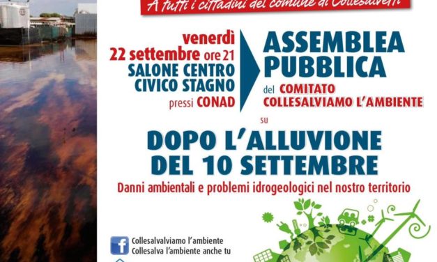 ASSEMBLEA PUBBLICA DI “COLLESALVIAMO L’AMBIENTE” SUL POST ALLUVIONE: “DISCUTEREMO DI DANNI AMBIENTALI E…”