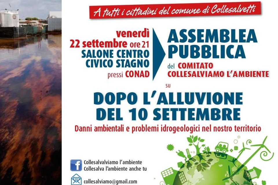 ASSEMBLEA PUBBLICA DI “COLLESALVIAMO L’AMBIENTE” SUL POST ALLUVIONE: “DISCUTEREMO DI DANNI AMBIENTALI E…”
