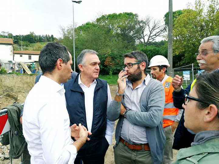 IL COMMISSARIO ROSSI E IL SINDACO BACCI IN SOPRALLUOGO SUL RIO MORRA E IL RIO NUGOLA