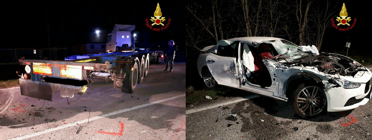 INCIDENTE SULLA 555 FRA UN AUTOCARRO E UNA MASERATI