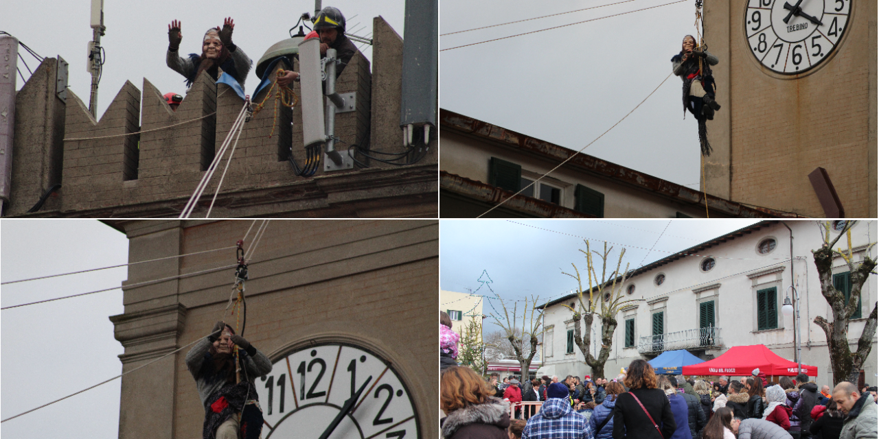 A COLLESALVETTI DECINE DI GENITORI E BAMBINI PER ASPETTARE L’ARRIVO “DAL CIELO” DELLA BEFANA