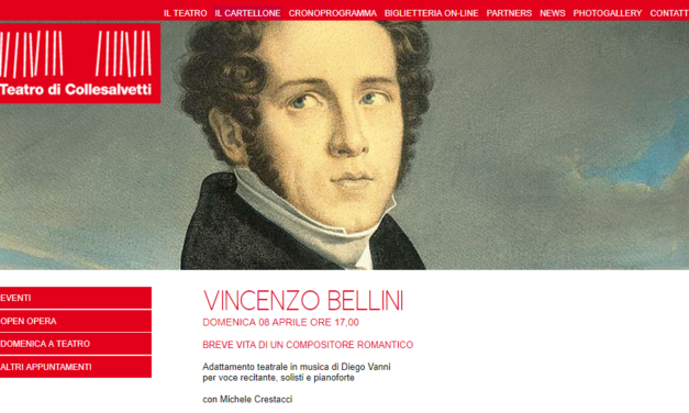 ALLA SALA SPETTACOLO SI RACCONTA IN FORMA TEATRALE E IN MUSICA LA BREVE VITA DI VINCENZO BELLINI