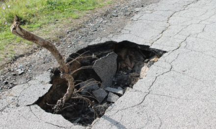 LE FOTO DELLA VORAGINE DI CASTELL’ANSELMO. MA LA STRADA È MESSA MALE ANCHE IN ALTRI PUNTI