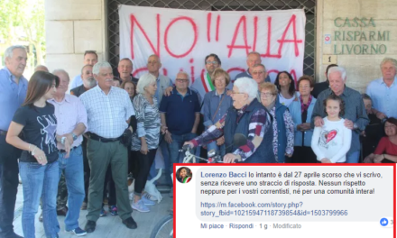 CHIUSURA DELLA BANCA DI GUASTICCE, IL SINDACO BACCI COMMENTA SULLA PAGINA FB DEL BANCO BPM