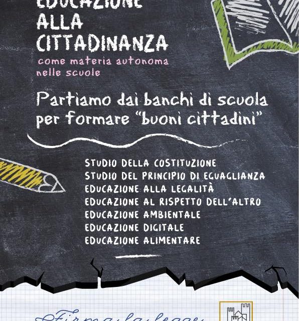 IL COMUNE DI COLLESALVETTI ADERISCE ALLA RACCOLTA FIRME: NELLE SCUOLE SI INSEGNI “EDUCAZIONE ALLA CITTADINANZA”