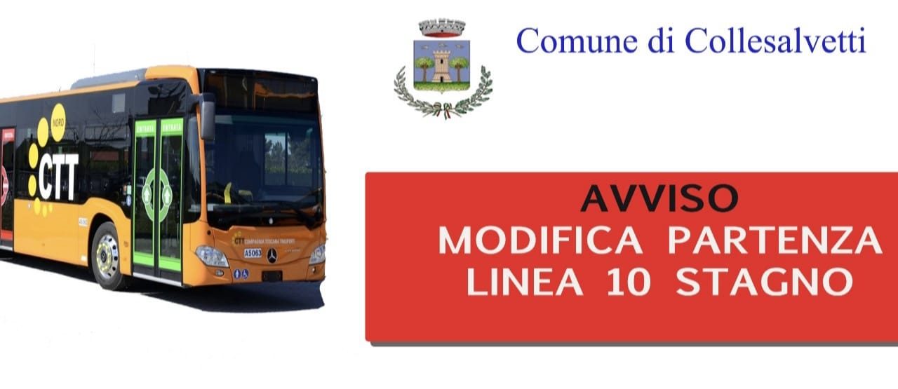 AUTOBUS: LA PARTENZA DA STAGNO PER LA LINEA 10 È ANTICIPATA ALLE 07:05 DAL 1° OTTOBRE