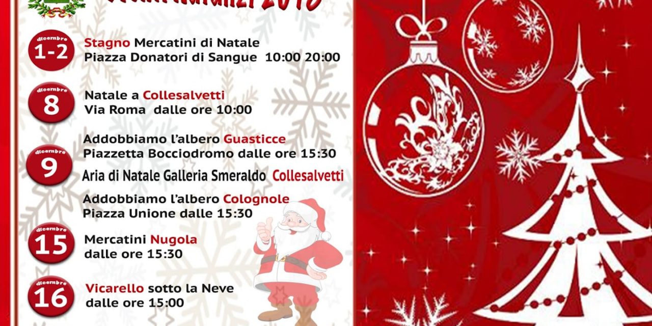 ECCO IL CALENDARIO DEGLI EVENTI NATALIZI IN ZONA