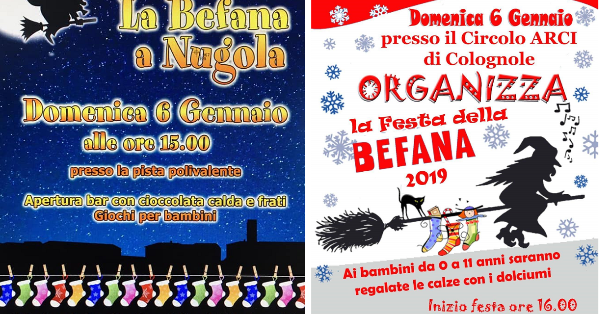 BEFANA: GLI APPUNTAMENTI DI NUGOLA E COLOGNOLE