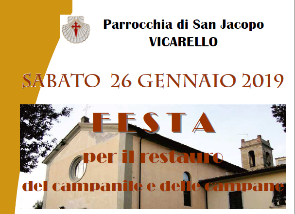 A VICARELLO SARÀ FESTA PER IL RESTAURO DEL CAMPANILE E DELLE CAMPANE