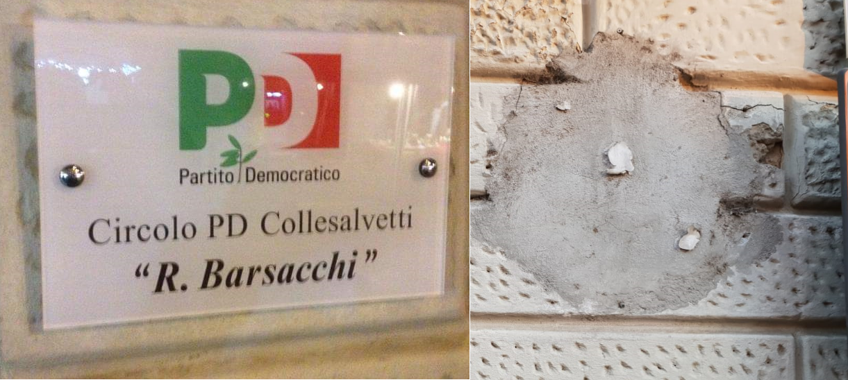 VANDALISMO ALLA SEDE PD DI COLLESALVETTI, ARRIVA LA SOLIDARIETÀ DEI CINQUE STELLE