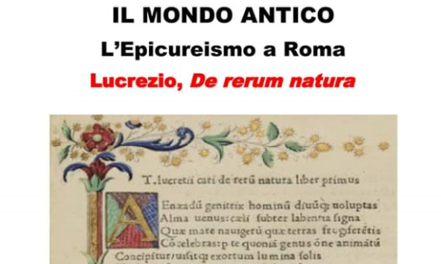 A COLLESALVETTI LA CONFERENZA “IL MONDO ANTICO – L’EPICUREISMO A ROMA…”