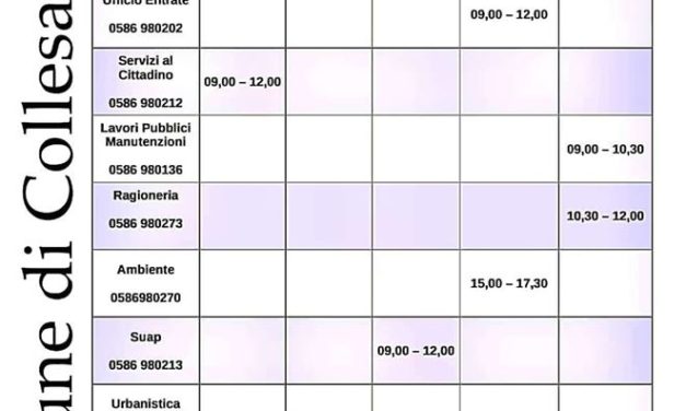DA OGGI, LUNEDÌ 11 MAGGIO, RIAPRONO GLI UFFICI COMUNALI