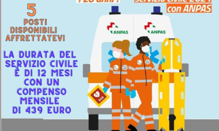 SERVIZIO CIVILE ALLA PUBBLICA ASSISTENZA DI COLLESALVETTI: 5 I POSTI DISPONIBILI