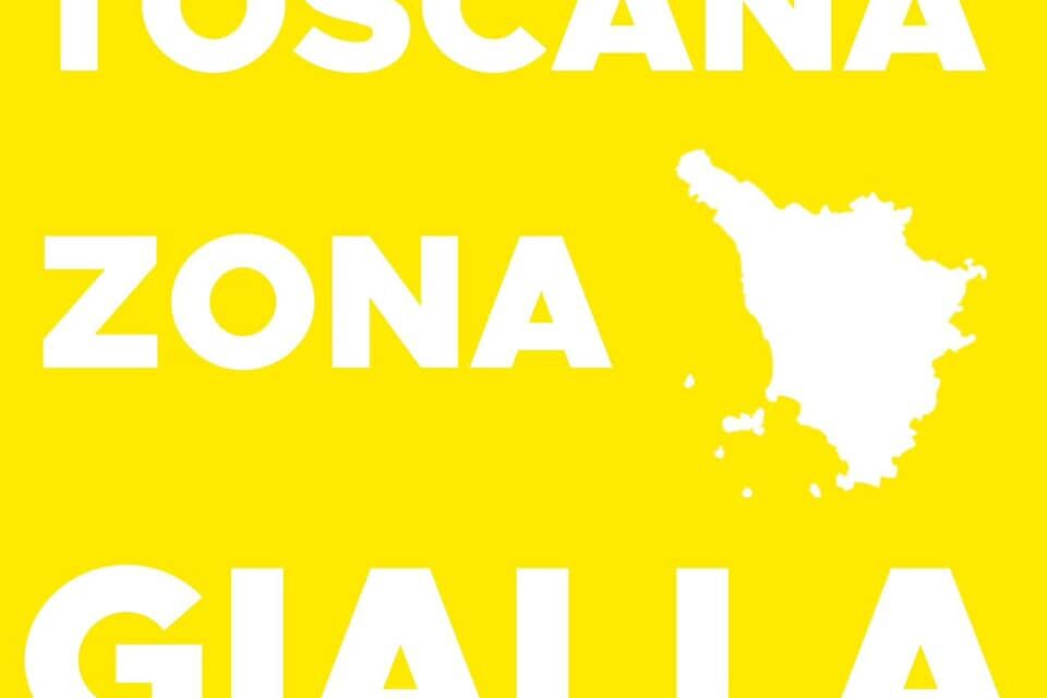 LA TOSCANA TORNA IN ZONA GIALLA DA LUNEDÌ 26 APRILE