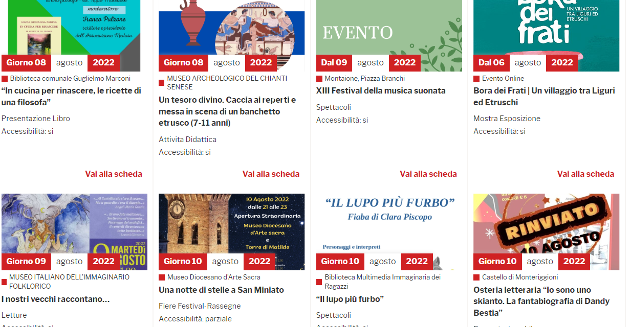 TOSCANA, PUBBLICATI IN UN UNICO CALENDARIO GLI EVENTI CULTURALI DELLA REGIONE
