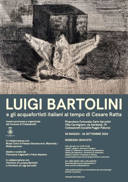“LUIGI BARTOLINI E GLI ACQUAFORTISTI ITALIANI AL TEMPO DI CESARE RATTA”: LA NUOVA MOSTRA DELLA PINACOTECA CARLO SERVOLINI