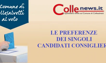 COMUNALI A COLLESALVETTI: ECCO LE PREFERENZE PER I SINGOLI CANDIDATI CONSIGLIERI. IL PIÙ VOTATO? DARIO FATTORINI