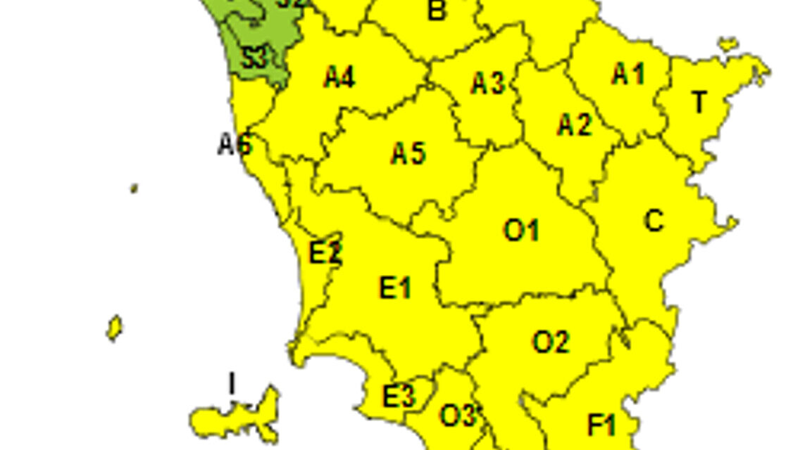 TOSCANA SOTTO L’ASSEDIO DEL GRECALE: ESTESA L’ALLERTA GIALLA PER VENTO E NEVE